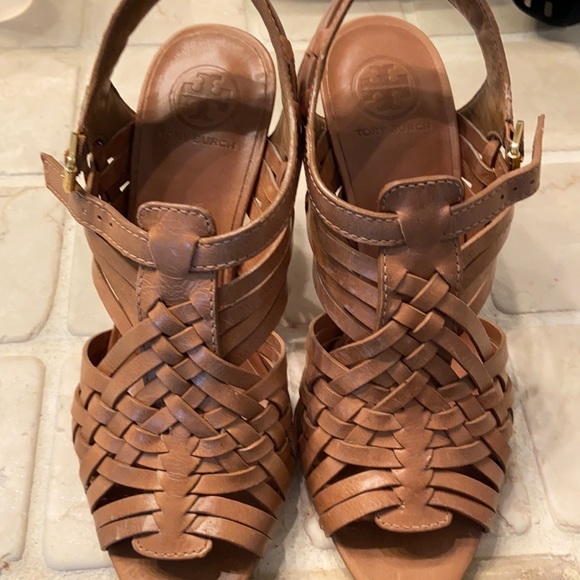 Tory Burch Cage Sandals, Tan 8.5 - Picture 1 of 5